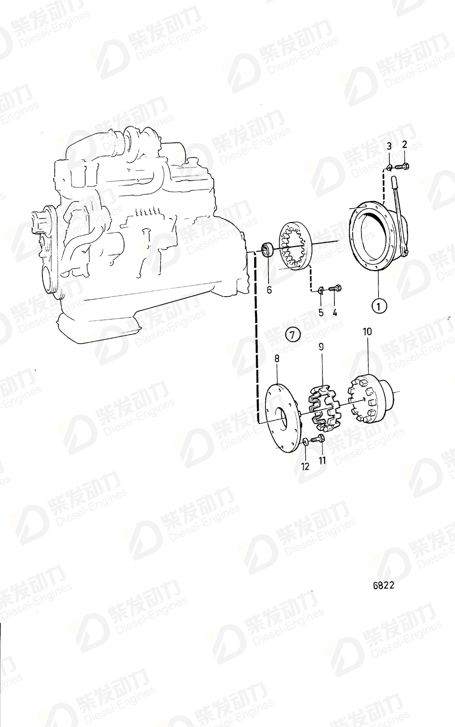 VOLVO Gasket kit, induction manifold 876404 Drawing